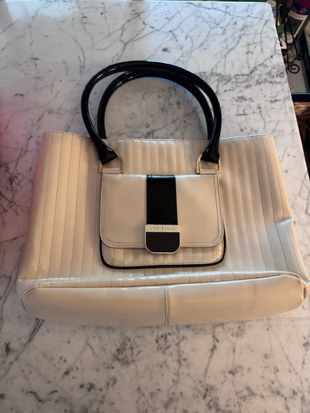 Ted Baker Cream Tote Bag with Black Accents